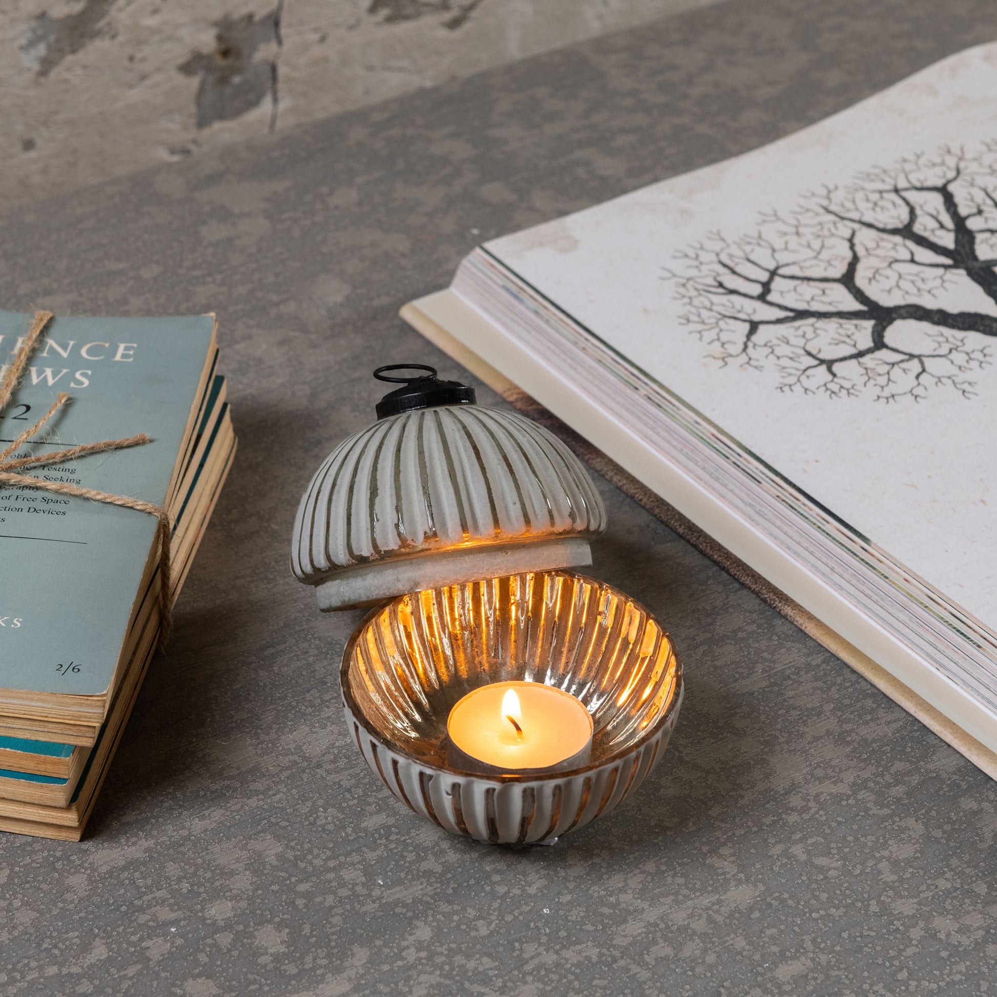 Claymore Frosted Glass Votive Holder with Lid