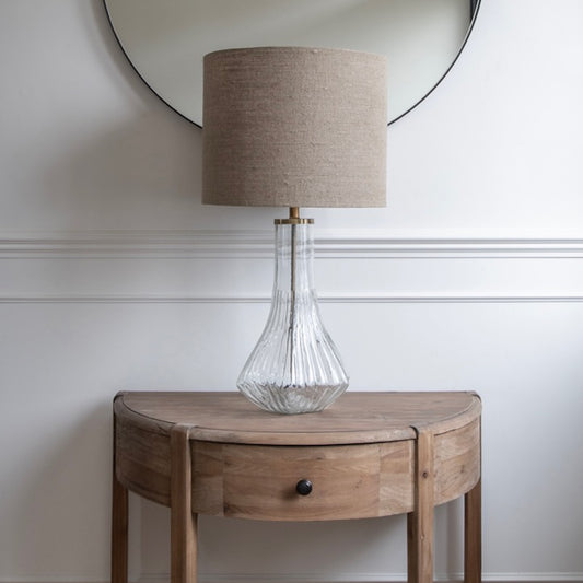 Claymore Clear Glass Fluted Lamp with Shade