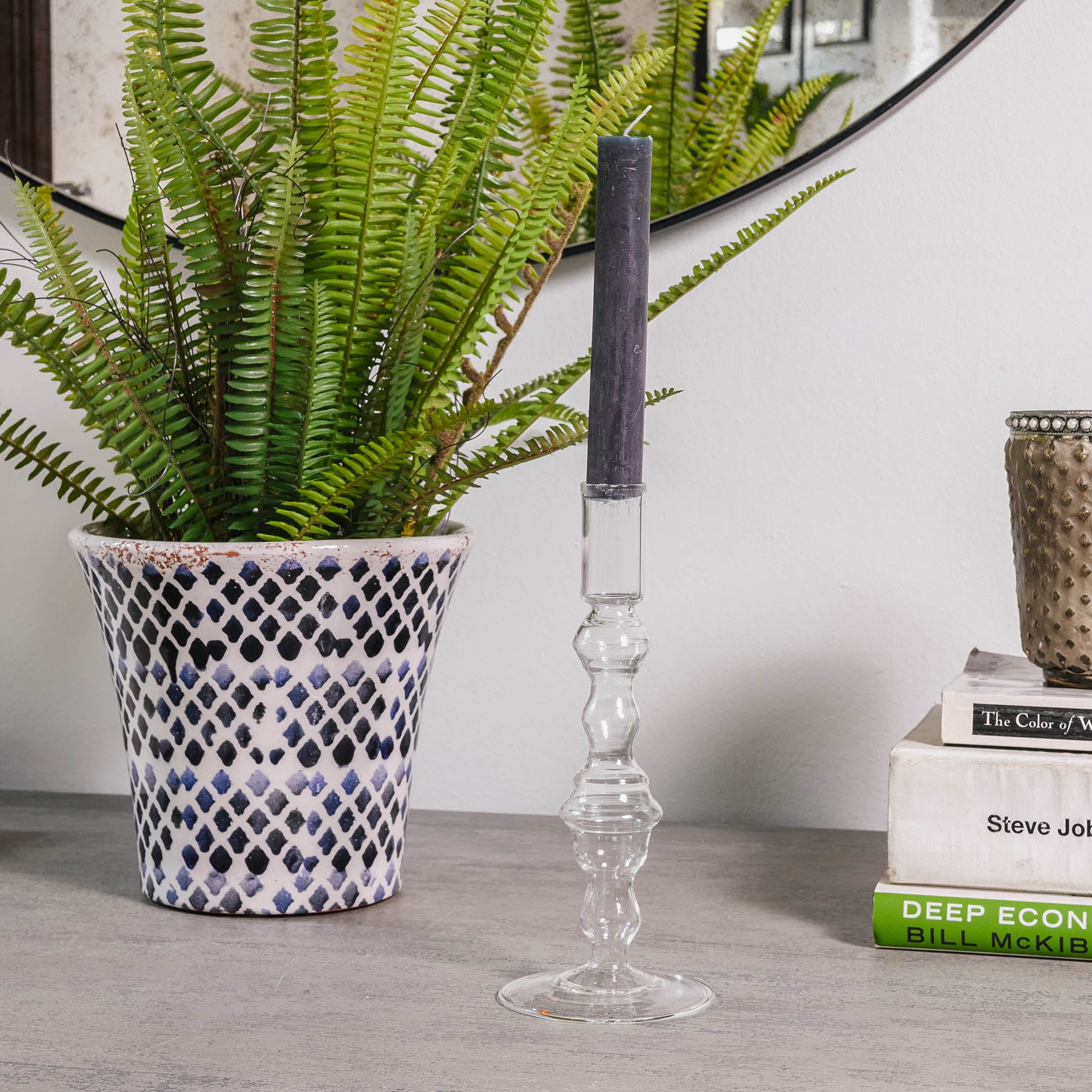 Claymore Faceted Glass Candlestick