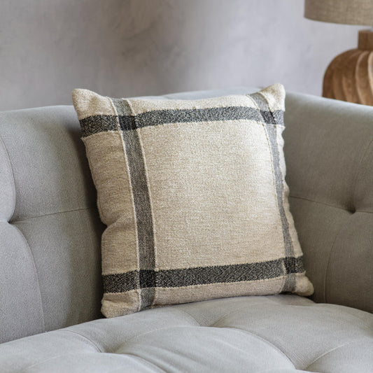 Walden 40cm Natural and Black Thick Lattice Cushion