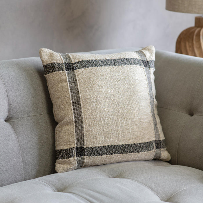 Walden 40cm Natural and Black Thick Lattice Cushion