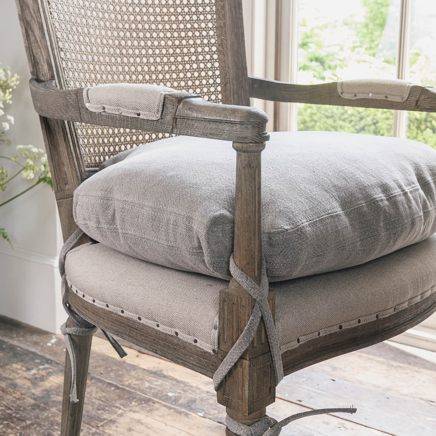 Marlborough Carver Dining Chair with Rock Grey Cushion